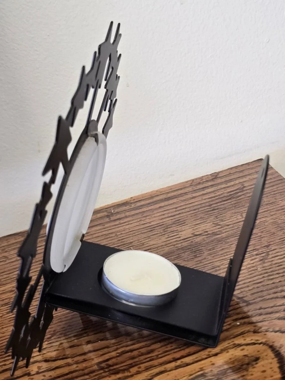 Partylite Moonbeam Black Metal Wall Sconce Tea Light Candle Holder - Picture 3 of 7